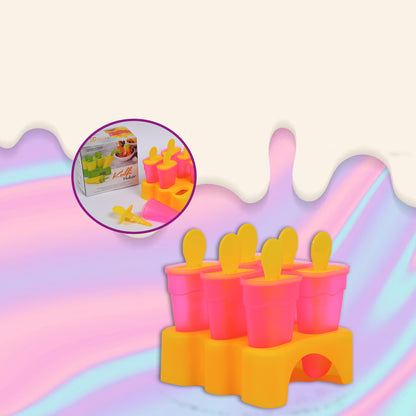 2261 Kulfi Maker Moulds Set Plastic Homemade Kulfi Mould 6pcs Set For Freezer Use - Zidbik