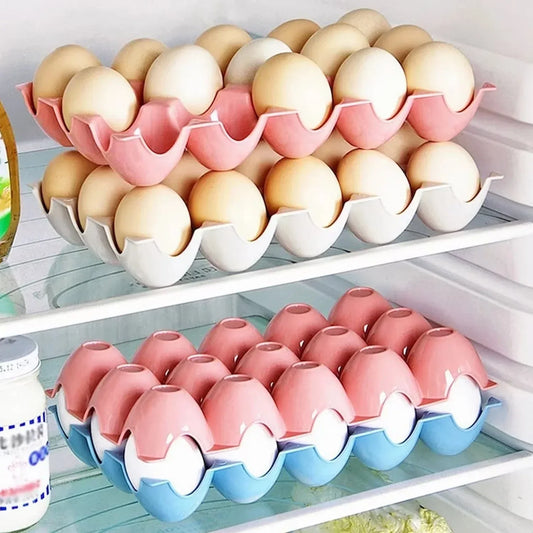 2116 15 Cavity Plastic Egg Tray Egg Trays For Storage With 15 Eggs Holder (4 Pc Set) - Zidbik