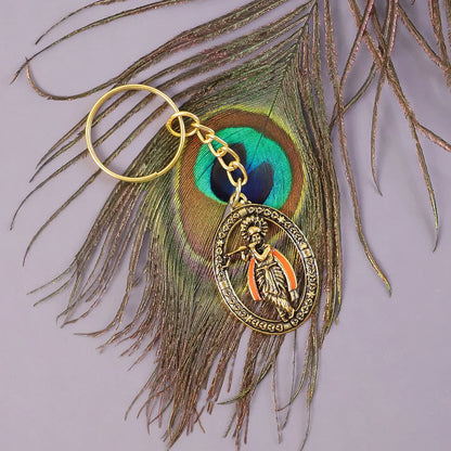 Metal Traditional Decorative Lord Krishna Keychain (1 Pc) - Zidbik