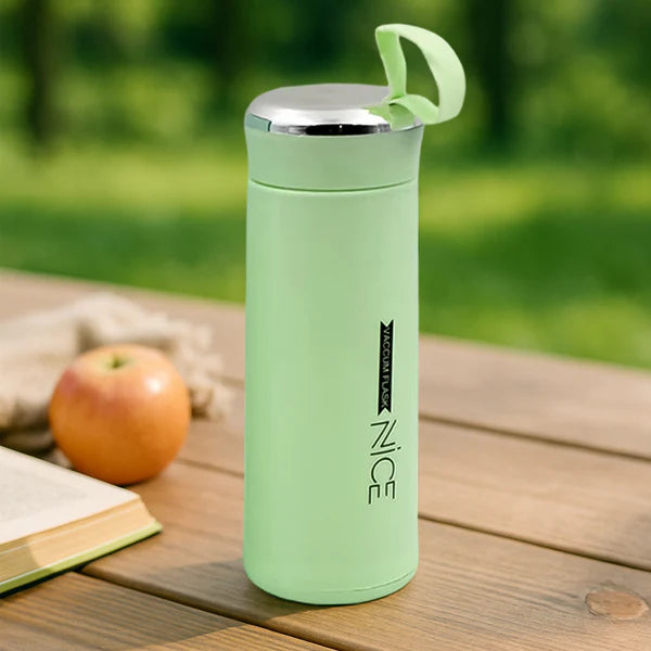 Water Bottle 400ml Leak Proof Glass Water Bottle With Daily Water Intake For Gym And Children Nice Bottle (1 Pc  Light Green Color) - Zidbik