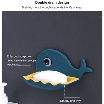4044 Fish Shape Double Layer Adhesive Waterproof Wall Mounted Soap Bar Holder Stand Rack For Bathroom Shower Wall Kitchen - Zidbik