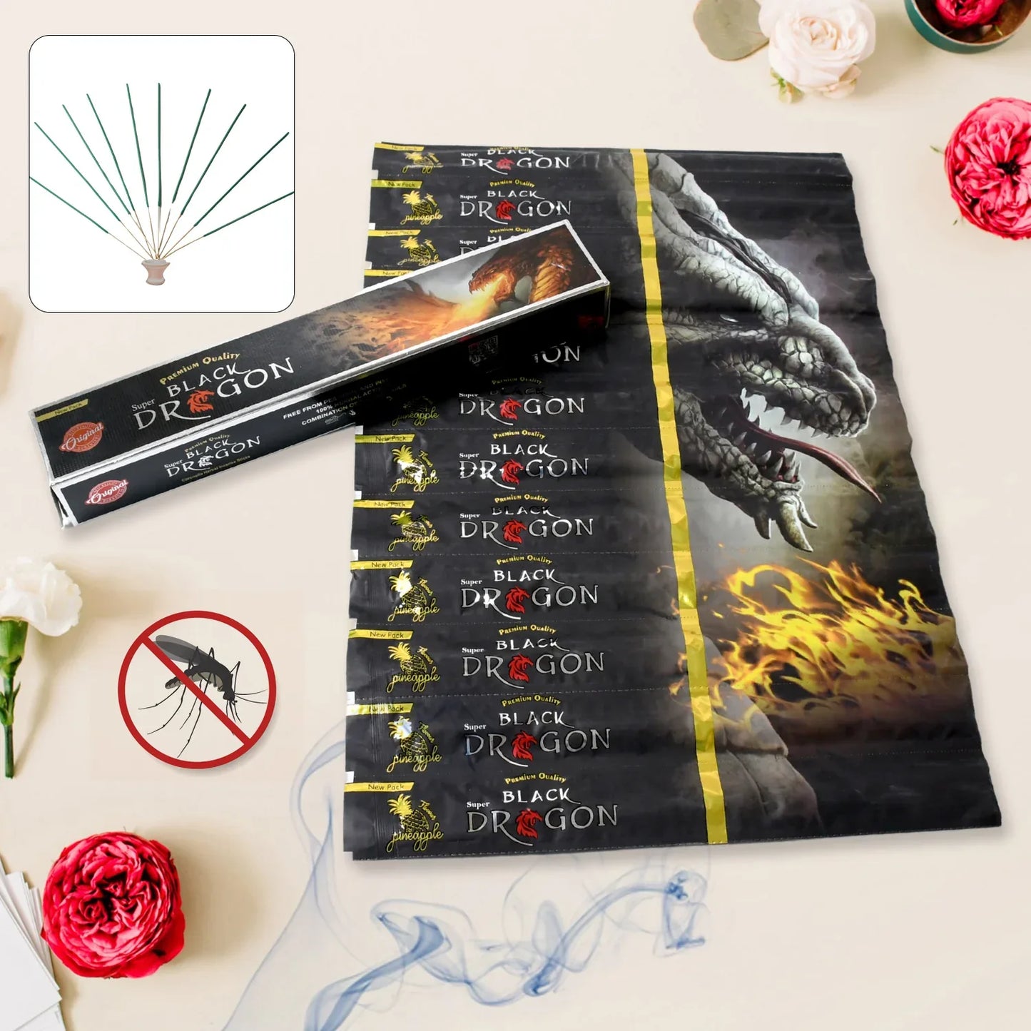Mosquito Agarbatti Stick Herbal Mosquito Agarbatti 1 Box ( 12 Packet 120 Sticks ) ( Incense Stick ) - Zidbik