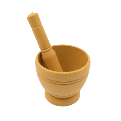 7193 Mortar And Pestle Set For Spices Okhli Masher Khalbatta Kharal Mixer Natural Traditional Grinder And Musal Well Design For Kitchen Home Herb - Zidbik