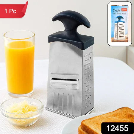 Apex Classic 4-in-1 Stainless Steel Grater  Slicer With Handle - Zidbik