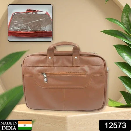 12573 Multipurpose Bag Shoulder Side Bag Office Laptop Faux Leather Executive Formal Laptop Macbook Messenger Office Travel Business Shoulder Hand Sling Bag For Men Women With Multiple Compartments - Zidbik