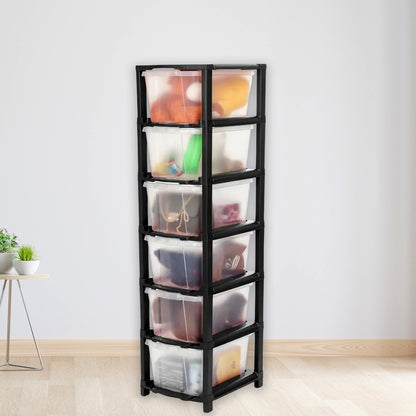 6-layer Modular Plastic Drawer Storage Cabinet - Zidbik