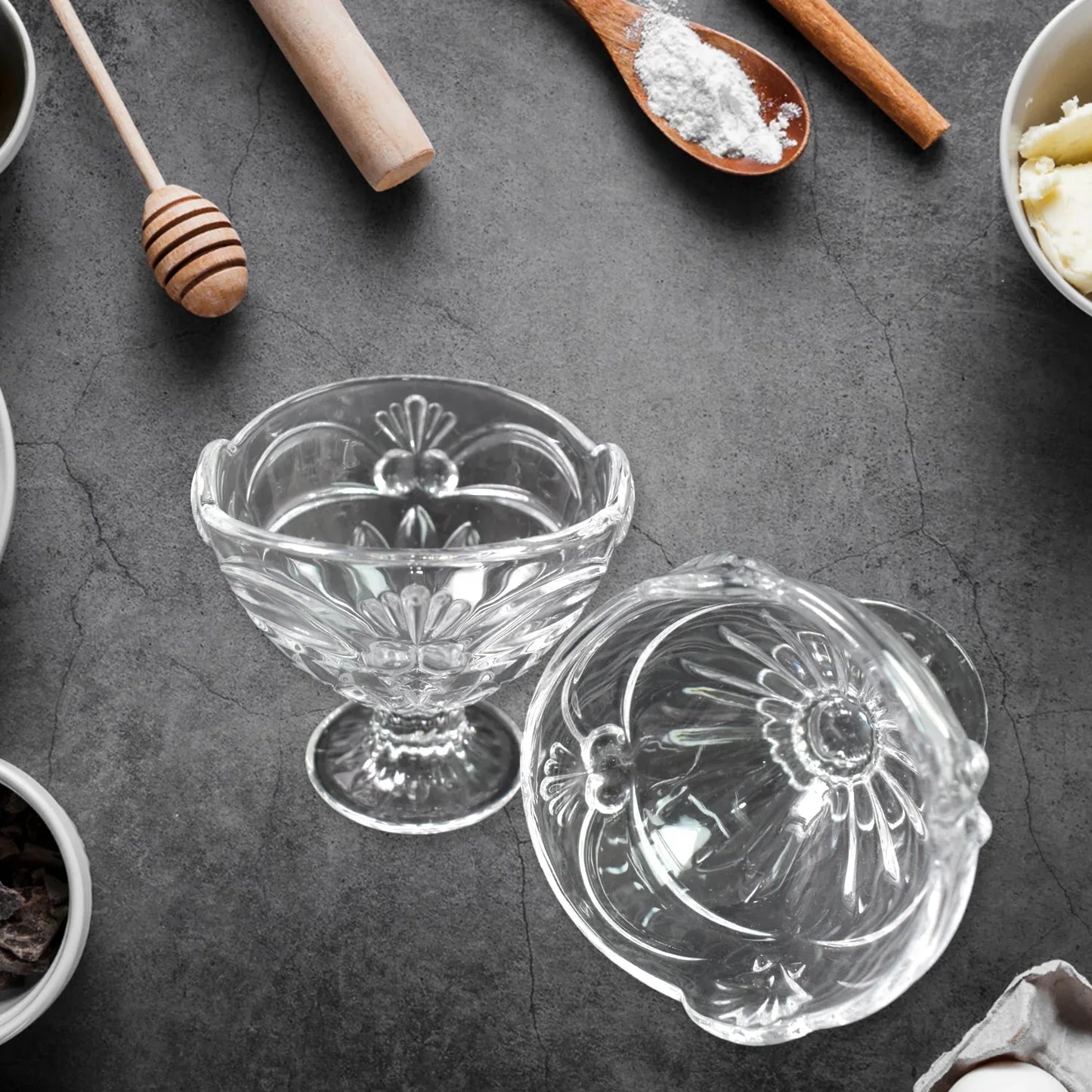 Glass Ice-cream Cup Set Home Kitchen Serving Or Dessert Cup (6 Pcs Set) - Zidbik