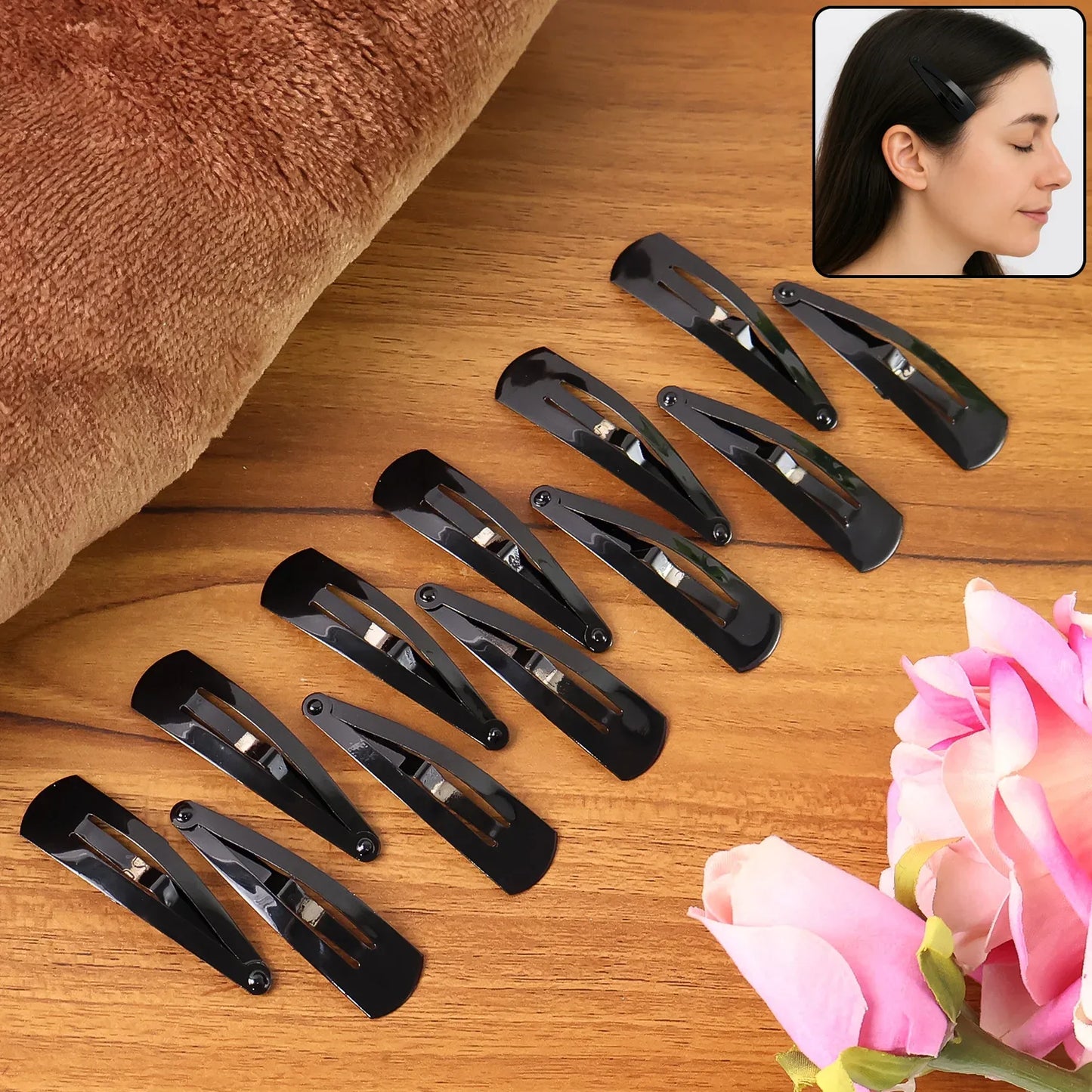 Metal Tik Tak Hair Clips (12 Pcs Set) - Zidbik
