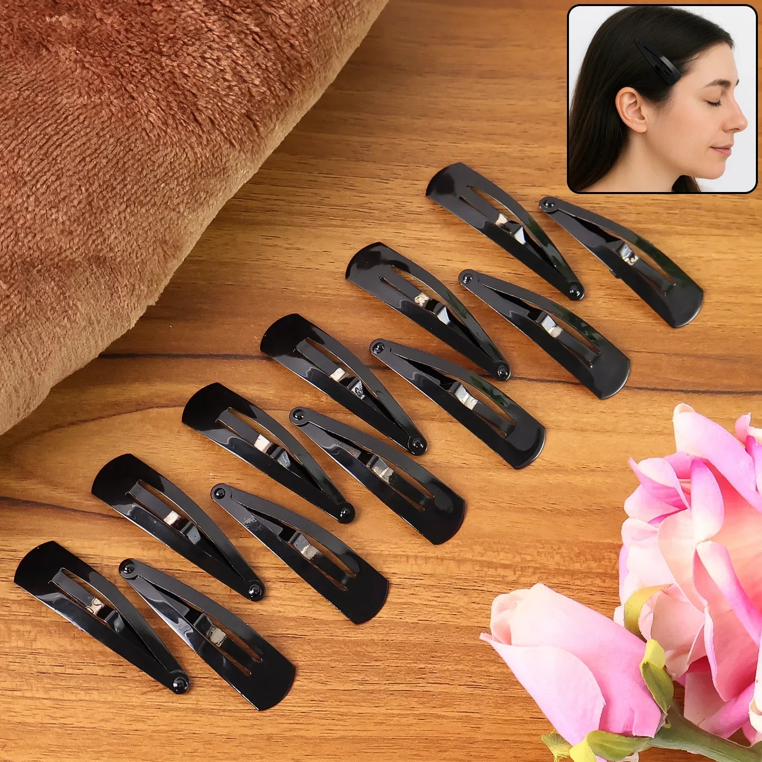 Metal Tik Tak Hair Clips (12 Pcs Set) - Zidbik
