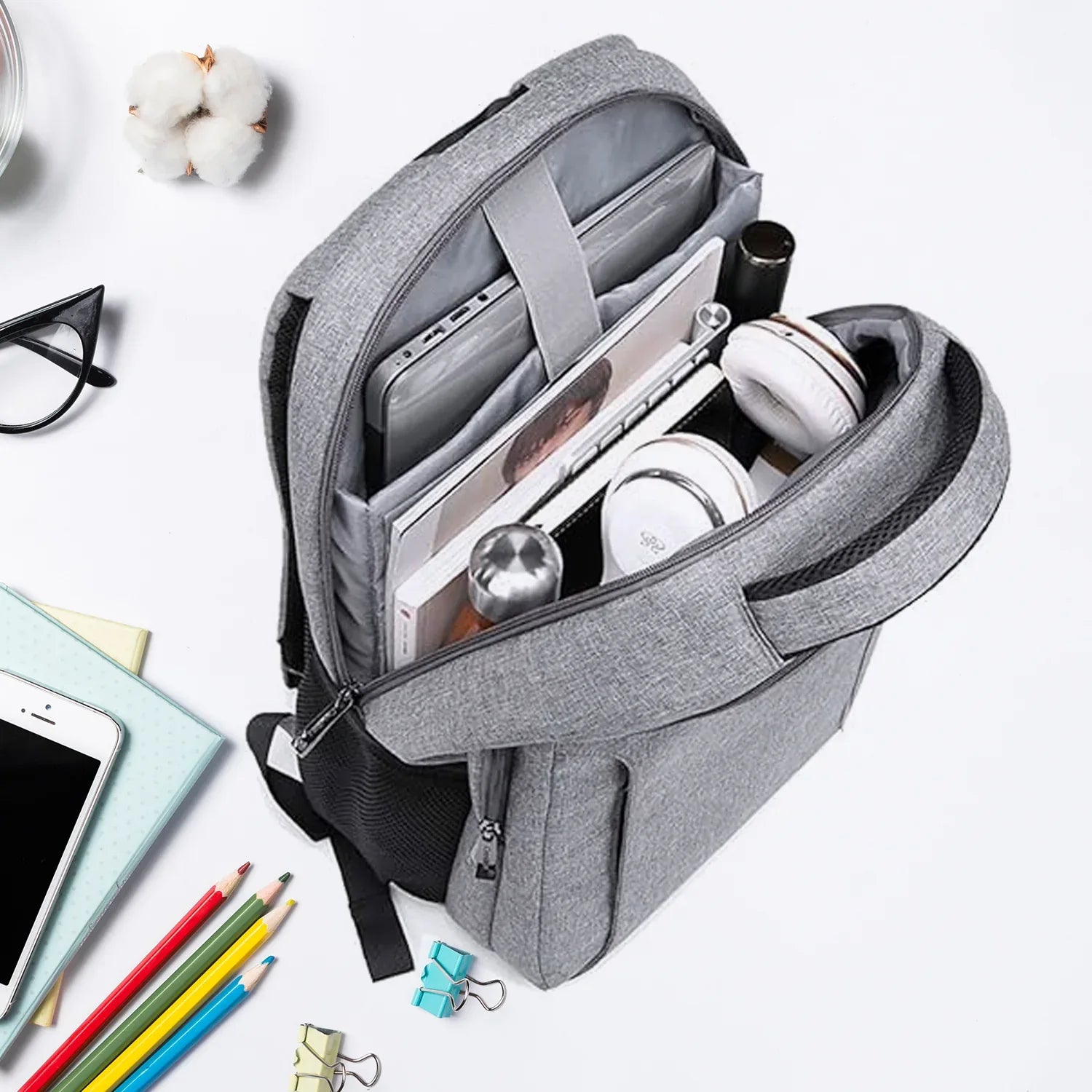 12553 Laptop Bag With Adjustable Shoulder Strap Storage Pockets Lightweight Water-resistant Travel-friendly Bag Office Bag School Bag College Bag Business Bag - Zidbik