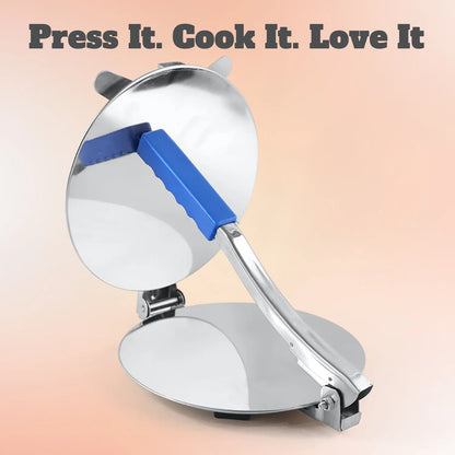 7149a Puri Press Maker - Stainless Steel Puri Maker Press Machine - Roti Chapati Presser For Home - Papad-khakhra- Puri Maker Press Machine With Handle Manual Puri Maker (Medium) - Zidbik