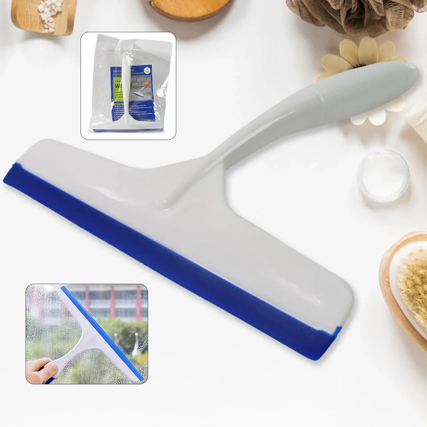 Plastic Kitchen Wiper (White 1 Pc) - Zidbik