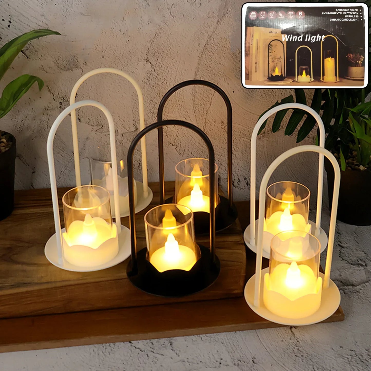 Decorative Wind Light Style Plastic Flameless Led Candles (6 Pc) - Zidbik