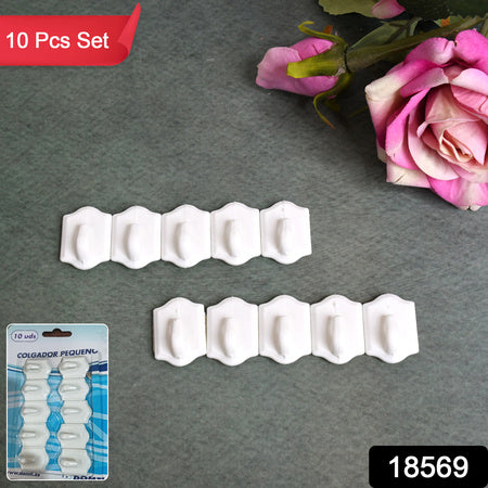 Small Adhesive Hooks For Wall Hanging Adhesive Hooks (10 Pcs Set) - Zidbik