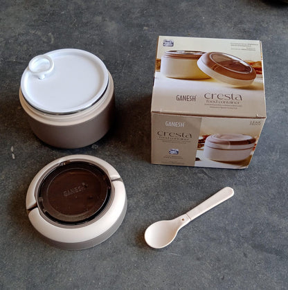 8716 Ganesh Cresta Food Insulated Airtight Leak-proof Lunch Box With Spoon For Office School Picnic (1pc) - Zidbik