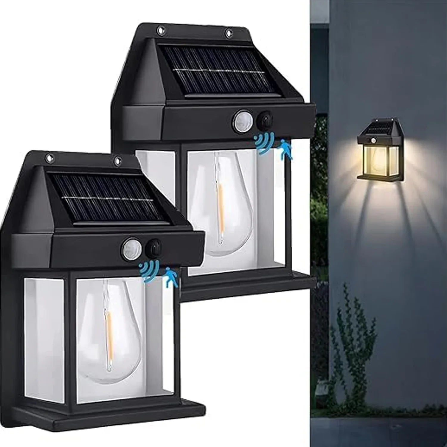 9428 Solar Wall Lights Lamp Outdoor Wireless Dusk To Dawn Porch Lights Fixture Solar Wall Lantern With 3 Modes Motion Sensor Waterproof Exterior Lighting With Clear Panel (1 Pc ) - Zidbik