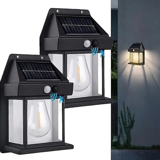 9428 Solar Wall Lights Lamp Outdoor Wireless Dusk To Dawn Porch Lights Fixture Solar Wall Lantern With 3 Modes Motion Sensor Waterproof Exterior Lighting With Clear Panel (1 Pc ) - Zidbik