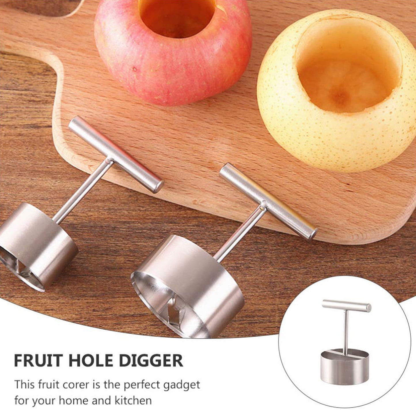 10016 Corer Pear Core Separator Vegetable Core Remover Seeder Cutter Pitter Fruit Hole Remover Coring Tool (1 Pc) - Zidbik