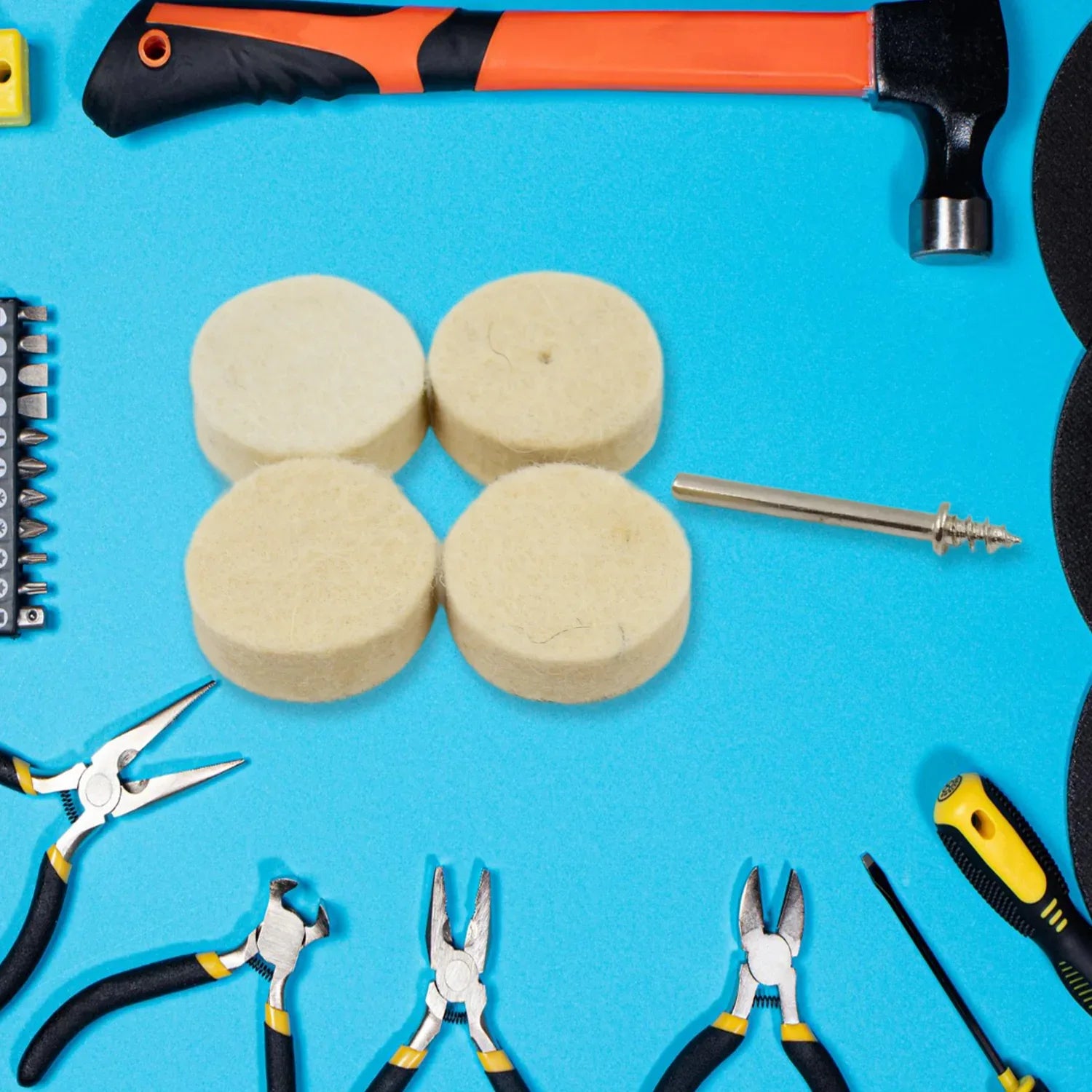 Rotary Tool Accessory Wool Felt Polishing Pad Felt (5 Pcs Set) - Zidbik
