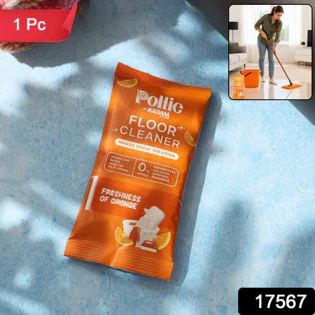 Pollic Kadam Concentrated Floor Cleaner Sachet Orange Fresh Fragrance (50 Gm) - Zidbik