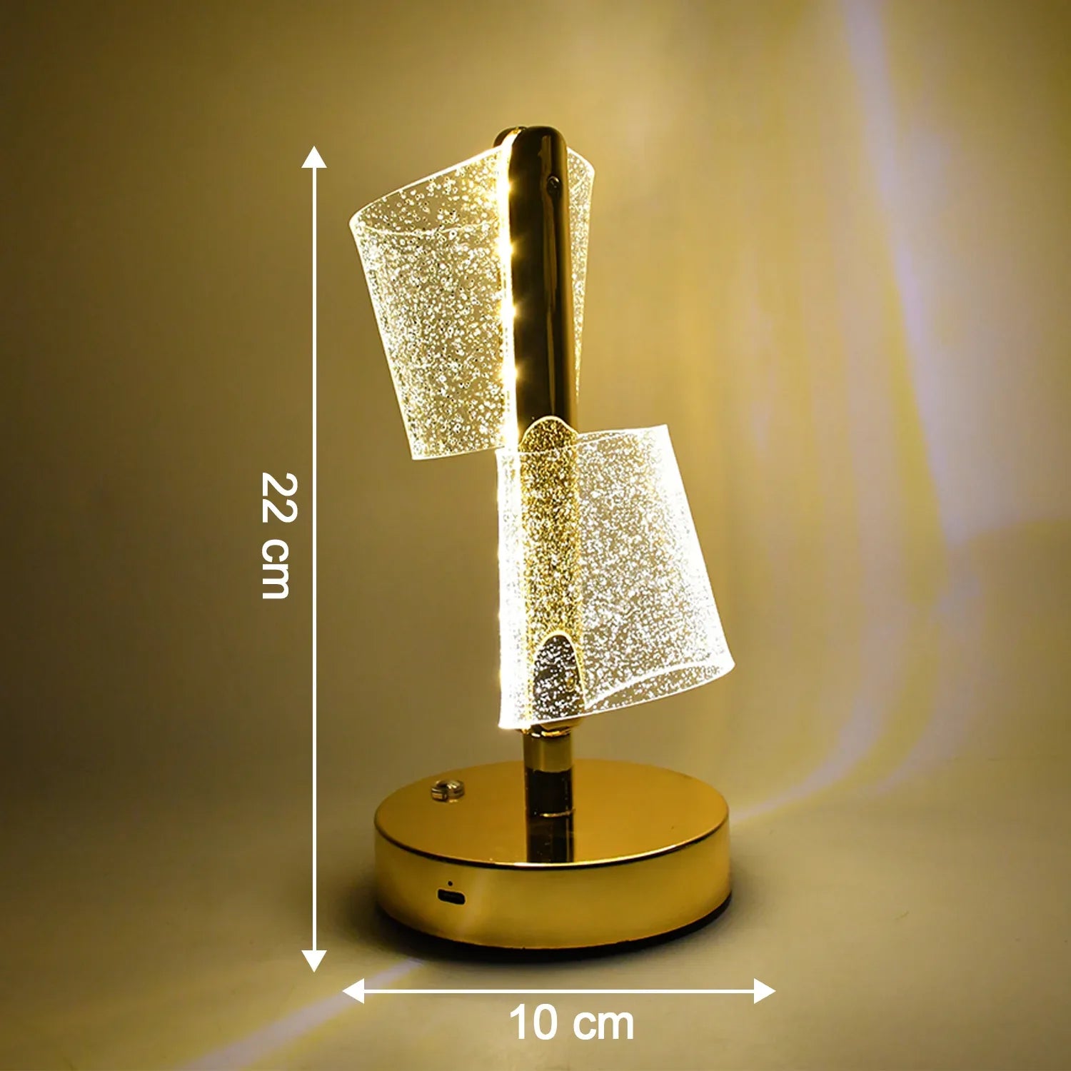 Modern Luxury Crystal Led Double Shade Table Lamp (1 Pc) - Zidbik