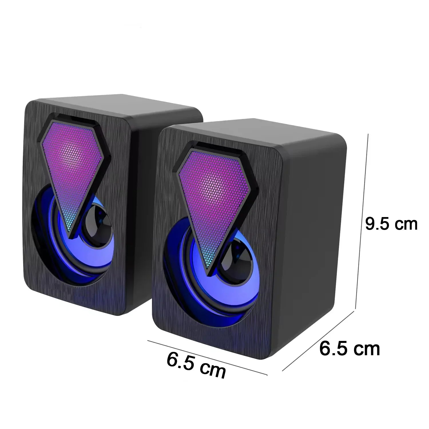 Rgb Desktop Speakers Plug And Play Usb Powered Speaker (2 Pc Set) - Zidbik