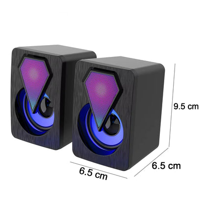 Rgb Desktop Speakers Plug And Play Usb Powered Speaker (2 Pc Set) - Zidbik