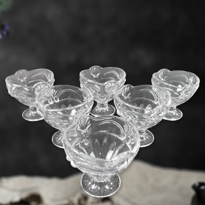 Glass Ice-cream Cup Set Home Kitchen Serving Or Dessert Cup (6 Pcs Set) - Zidbik