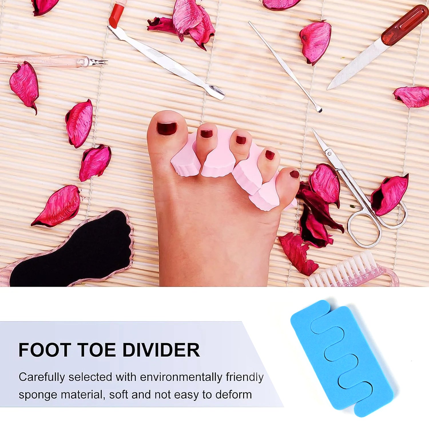 Toe Separators Toe Spacers Sponge Toe Stretcher Pedicures (1 Pair) - Zidbik