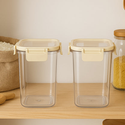 Apex Press N Lock Airtight Kitchen Storage Container Set (2pc1400ml) Approx - Zidbik