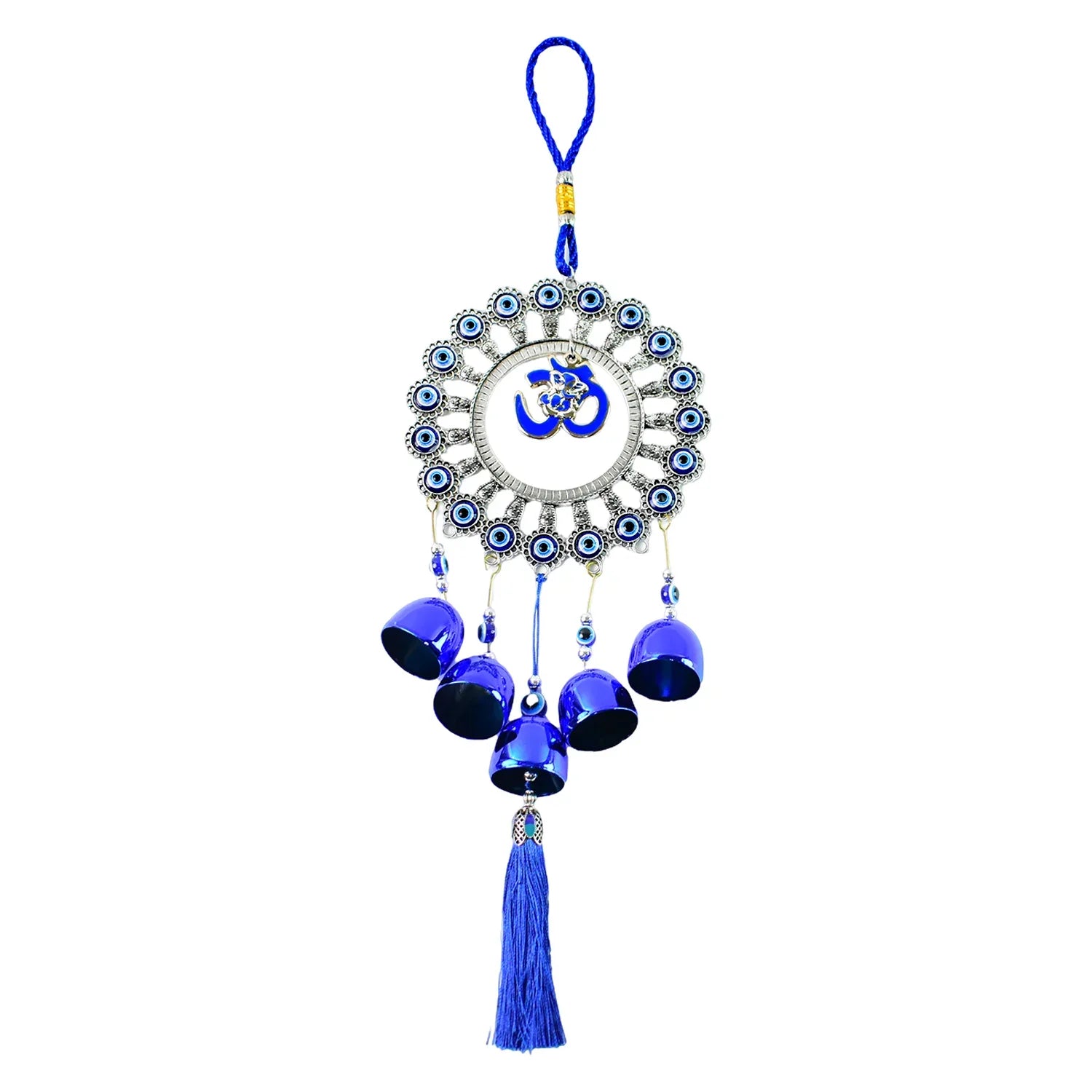Decorative Om Evil Eye Wind Chime Wall Hanging (1 Pc) - Zidbik