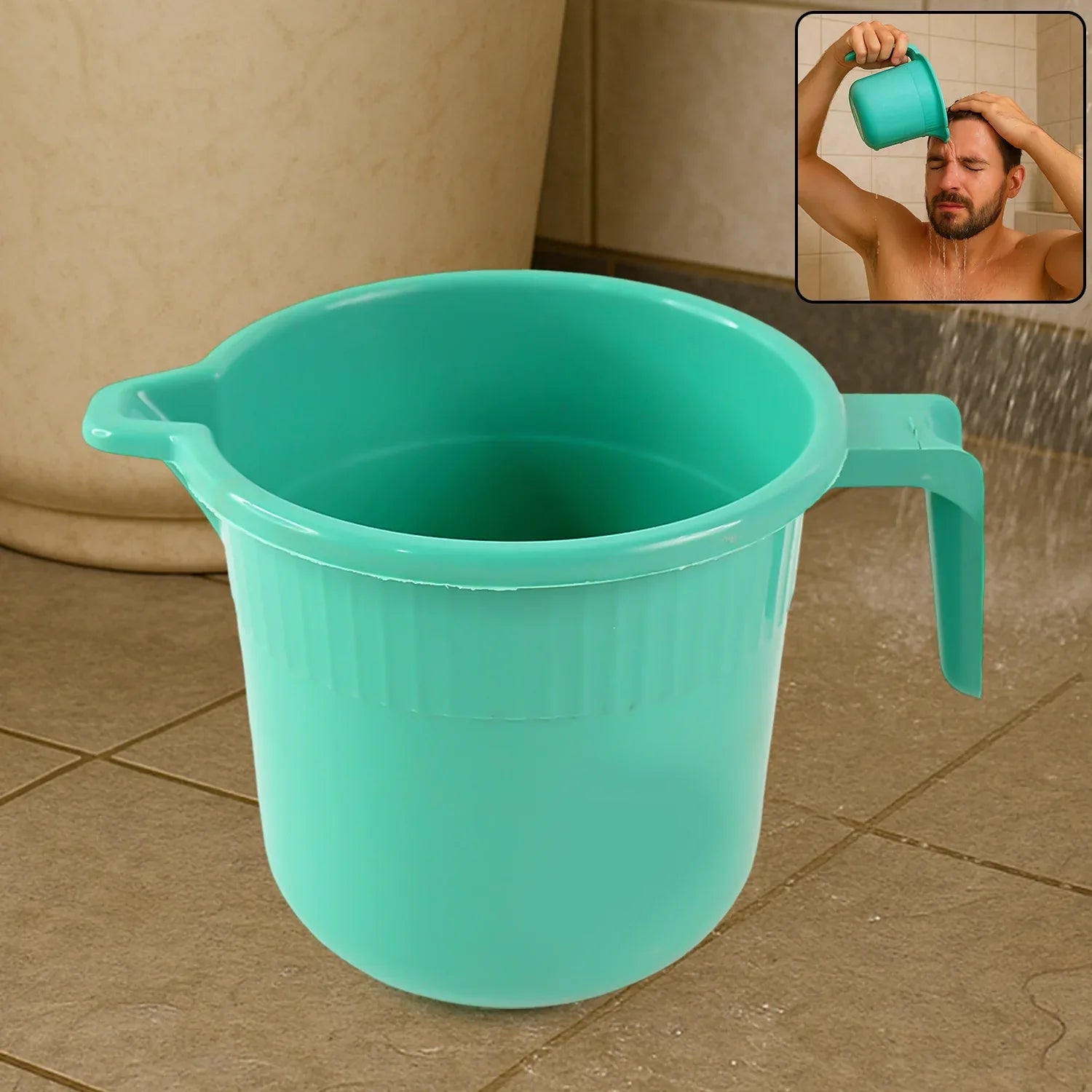 Plastic Bath Mug For Bathroom Use (1 Pc) - Zidbik
