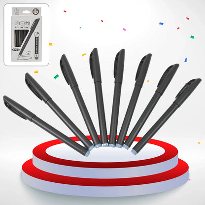 Writing Black Gel Pen For School Stationery Gift For Kids (8 Pcs Set) - Zidbik