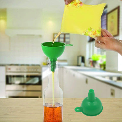 4237 Silicone Funnel For Pouring Oil Sauce Water Juice And Small Food-grainsfood Grade Silicone Funnel (1 Pc Green) - Zidbik