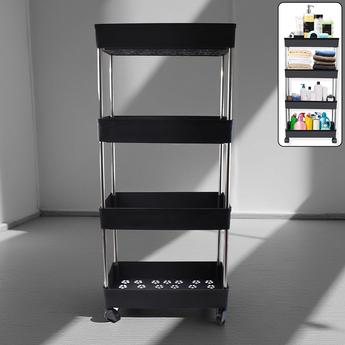 Movable Storage Rack Trolley - Zidbik