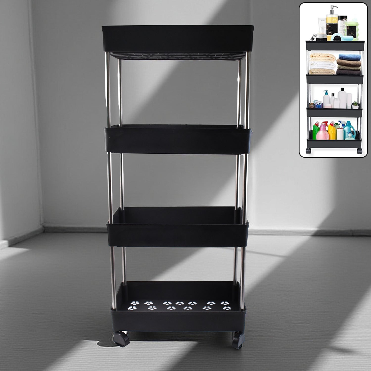 Movable Storage Rack Trolley - Zidbik