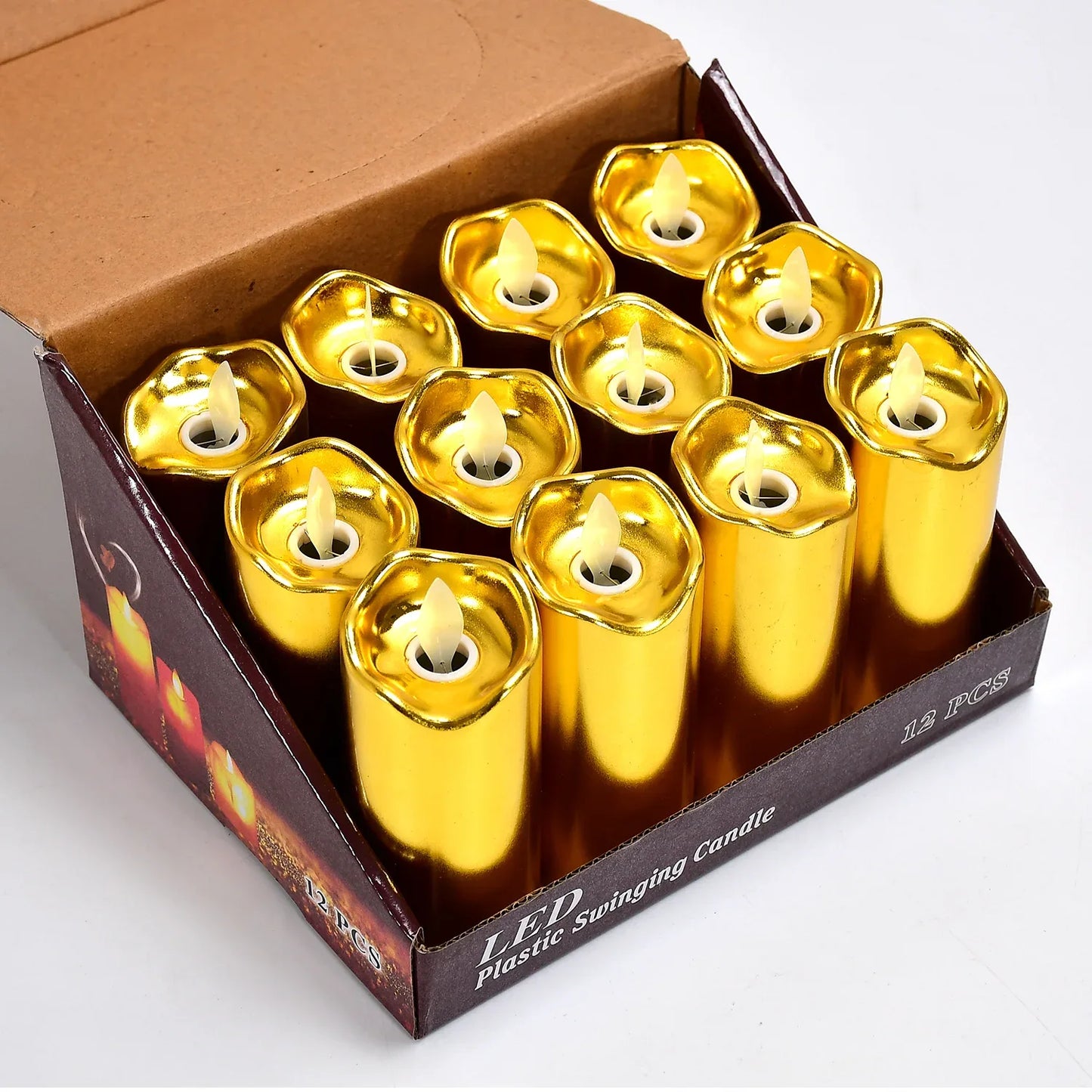 6563 Big Swinging Candle 12pcs For Wedding Decoration And Birthday Party - Zidbik