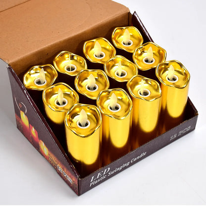 6563 Big Swinging Candle 12pcs For Wedding Decoration And Birthday Party - Zidbik