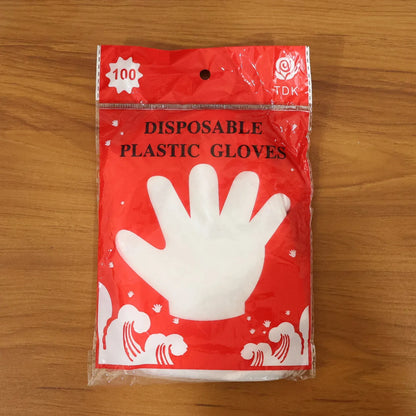 Disposable Transparent Plastic Gloves (100 Piece Pack) - Zidbik