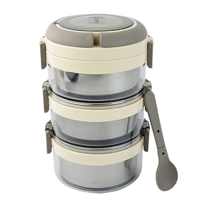 Ganesh Steko-3 Triple Layer Stainless Steel Insulated Lunch Box Set - Zidbik