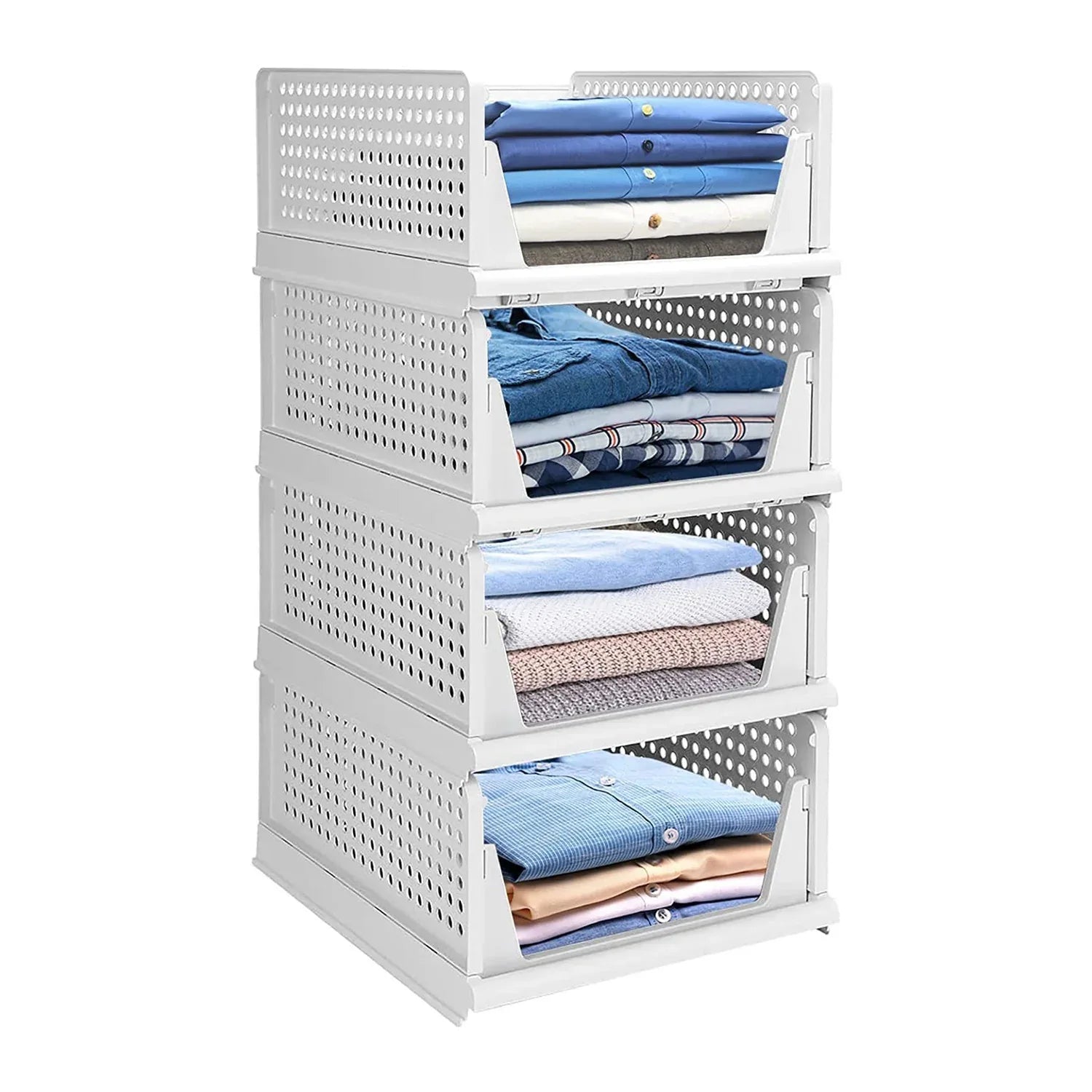 7731 Clothes Organizer 4 Layer Drawer For Wardrobe Cupboard Organizer For Clothes Foldable And Stackable Closet Organizer Drawer Organizer For Clothes Multi Purpose Plastic Drawer - Zidbik