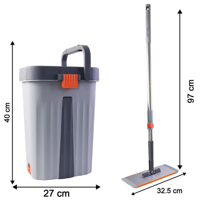 Small Size Multipurpose Flat Mop Cleaning Bucket Set - Zidbik