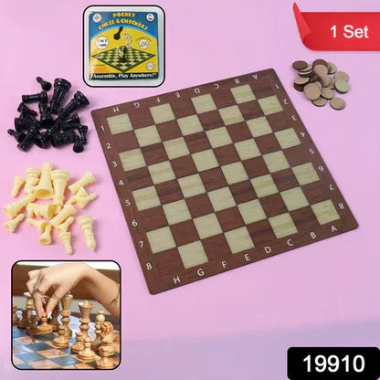 Chess Checkers 2-in-1 Travel Game - (1 Set) - Zidbik