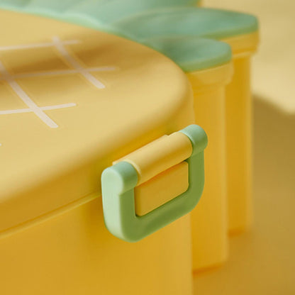 5750 Kids Lunch Box Cute Pineapple Shaped Bento Box With Fork Spoon Snack Candy Container Microwave Portable Office Lunch Box (1 Pc  With Spoon  Fork) - Zidbik