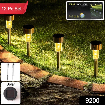 Solar Lawn Lamp Set Of 12 Pc - Zidbik