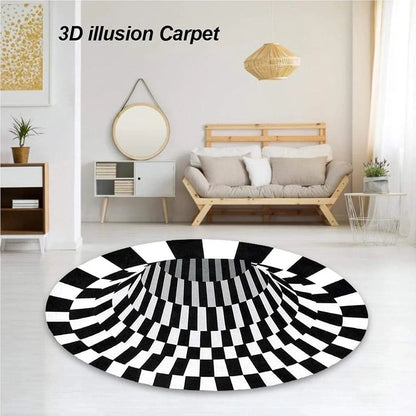 3d Space Round Carpet Floor Mat Non-woven Doormat (60 Cm) - Zidbik