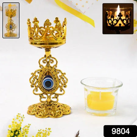Flower Diwali Candle Holder With Plastic Stand (1 Set) - Zidbik