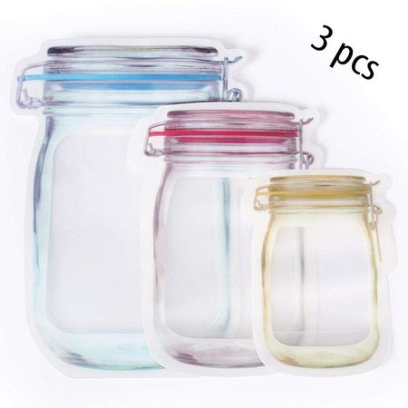 0855 Plastics Transparent Jar Shaped Stand-up Pouch With Zipper - Zidbik