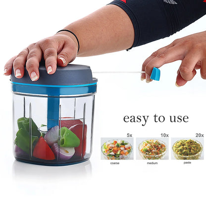 8107 Ganesh Master Chopper With 5 Stainless Steel Blades Xl Large Jumbo Chopper (900 Ml) - Zidbik