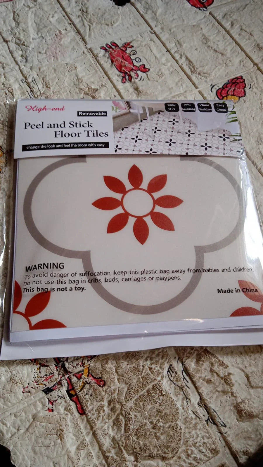 Peel And Stick Floor Tiles Kitchen Bathroom Backsplash Sticker Detachable Waterproof Diy Tile Stickers For Wall Decoration Tiles Home Decoration (8x8 Inch 10 Pcs Set) - Zidbik